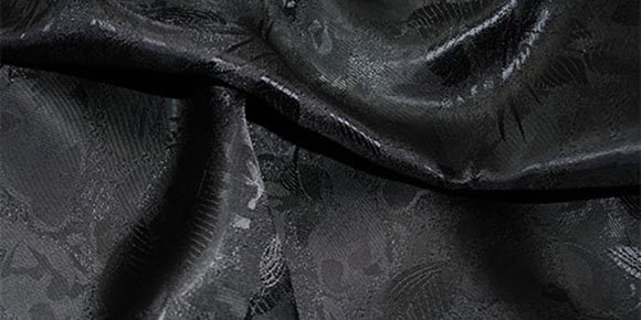 Ткань Жаккард Leaf Black Ткань Жаккард черная Leaf Black