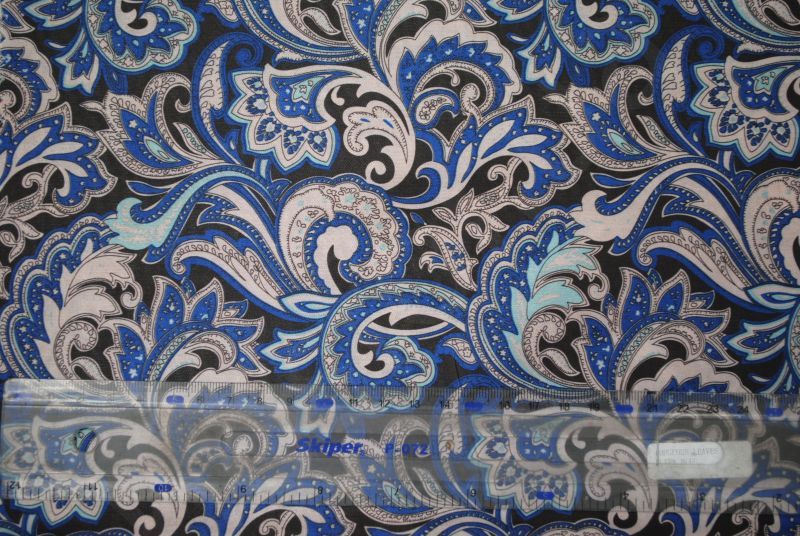Подкладка принт 190т gorgeous leaves ultra blue Босфор Текстиль