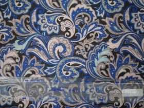 Подкладка принт 190т gorgeous leaves ultra blue Босфор Текстиль