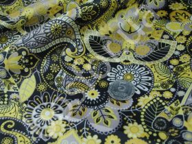 Подкладка принт 190т floral ethnic green Босфор Текстиль