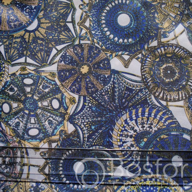 Подкладка принт 190т circle blue Босфор Текстиль