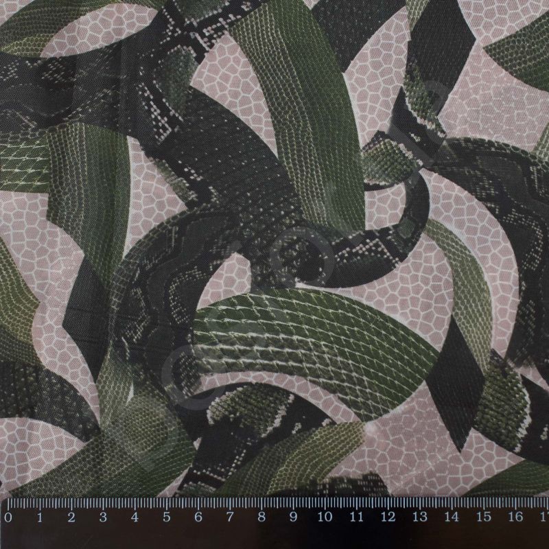 Подкладка принт 190т snake khaki Босфор Текстиль