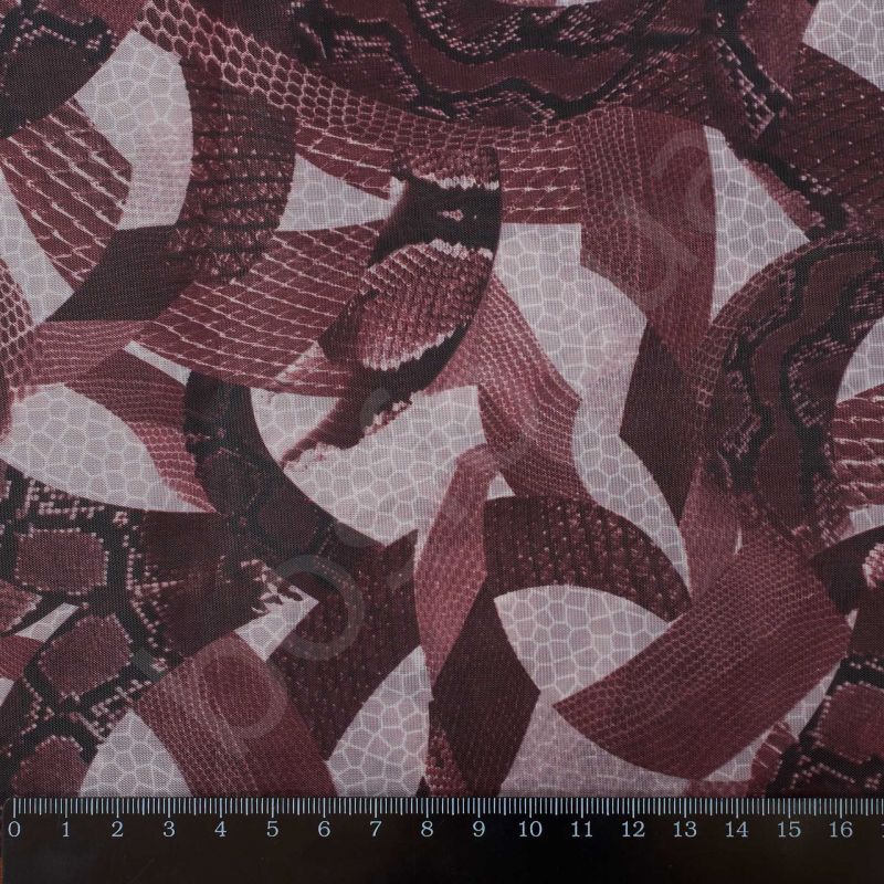 Подкладка принт 190т snake bordo Босфор Текстиль