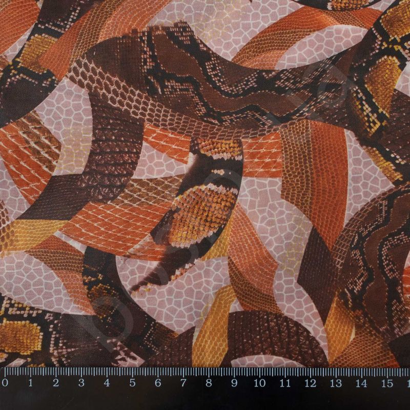 Подкладка принт 190т snake brown Босфор Текстиль