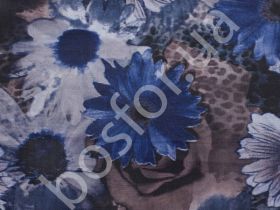 Подкладка принт 190т wild flowers blue Босфор Текстиль