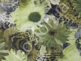 Подкладка принт 190т wild flowers khaki 2 Босфор Текстиль