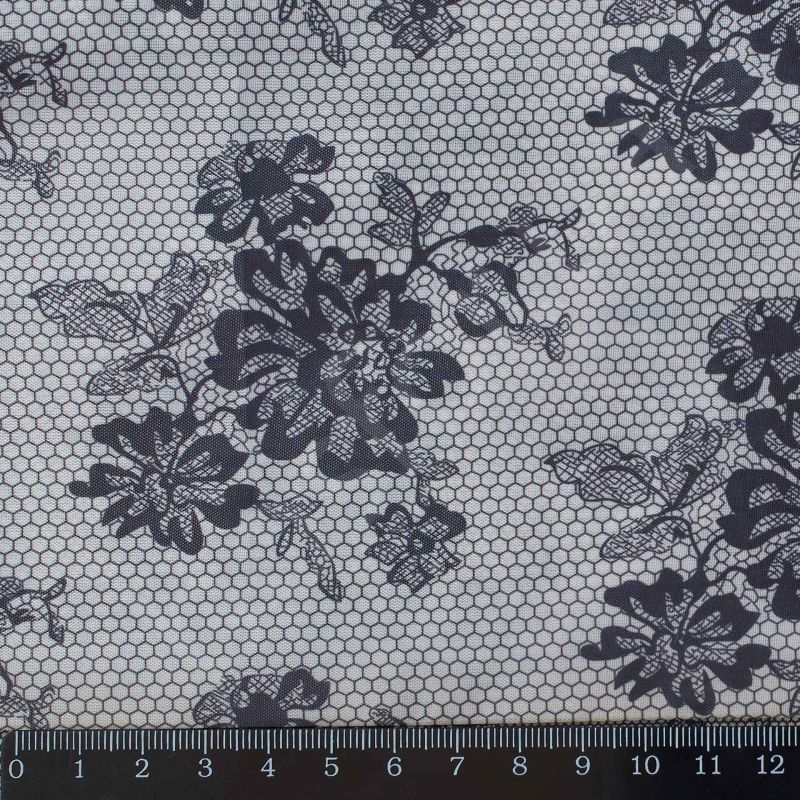 Подкладка принт 190т lace-4bm black Босфор Текстиль