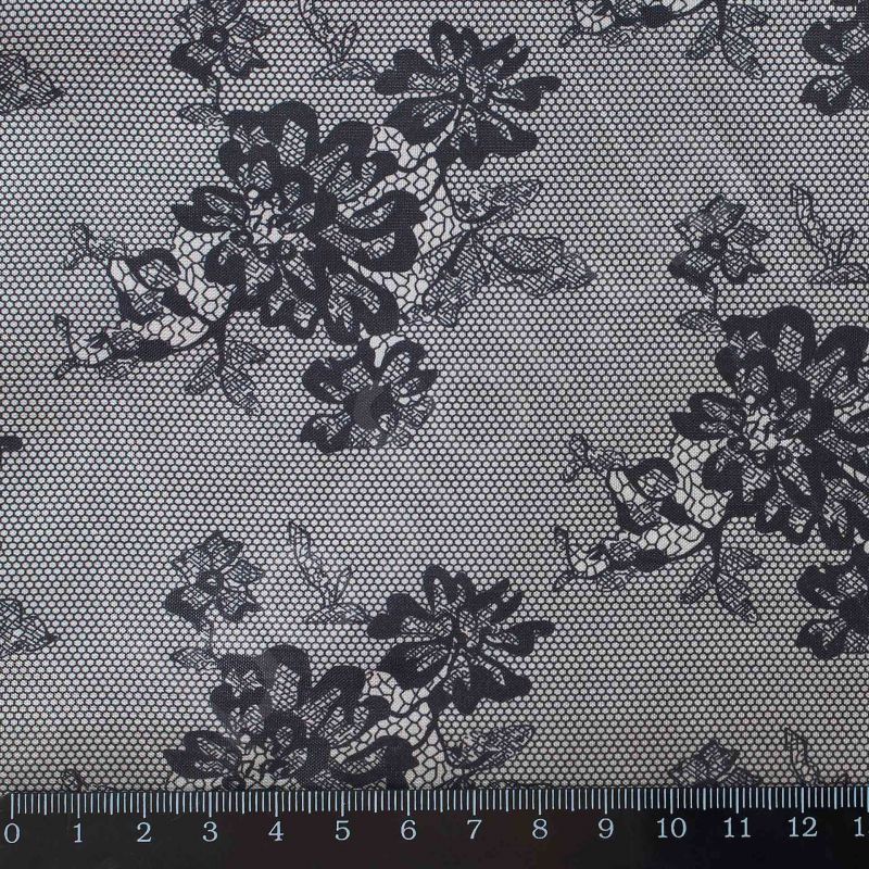 Подкладка принт 190т lace-4 black Босфор Текстиль
