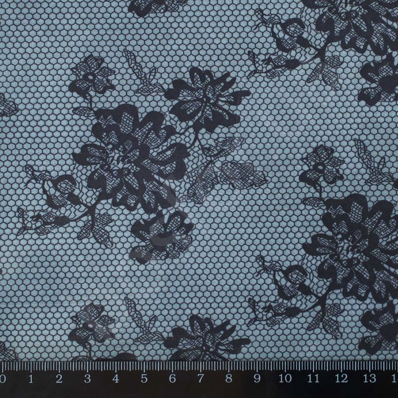 Подкладка принт 190т lace-4bm acid lake black Босфор Текстиль