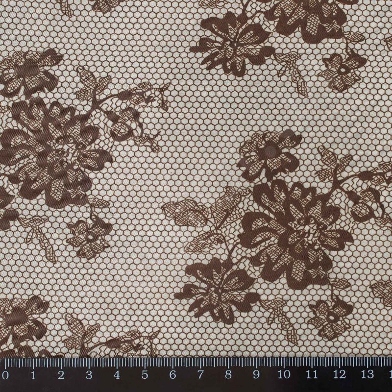 Подкладка принт 190т lace-4 brown Босфор Текстиль