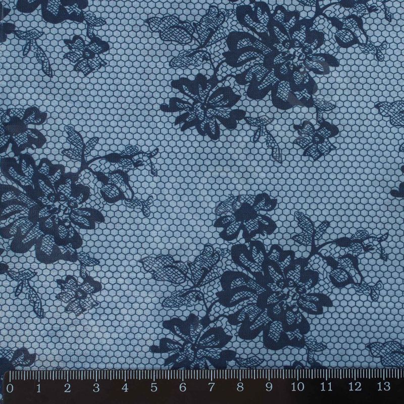 Подкладка принт 190т lace-4 blue Босфор Текстиль
