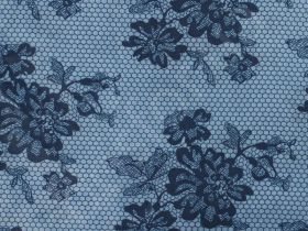 Подкладка принт 190т lace-4 blue Босфор Текстиль