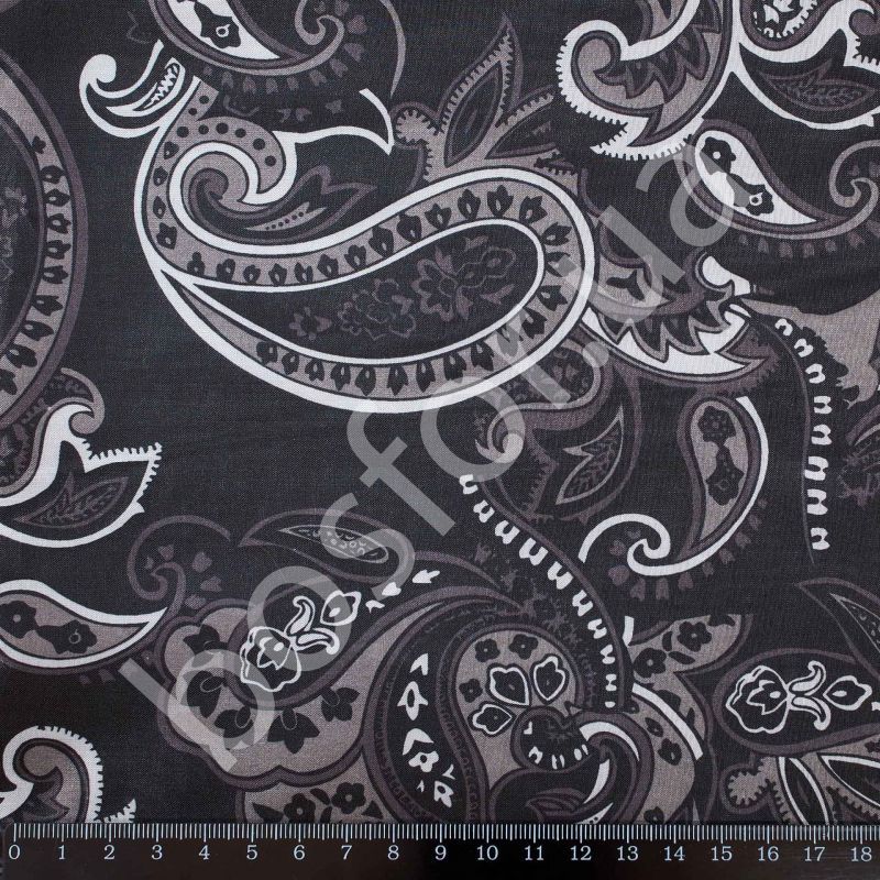 Подкладка принт 190т midnight patern black Босфор Текстиль