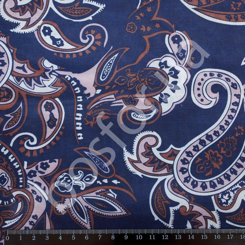 Подкладка принт 190т midnight patern blue Босфор Текстиль