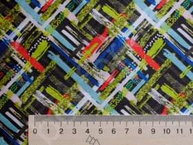 Подкладка принт 190т strokes and stripes black Босфор Текстиль
