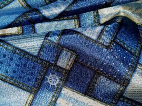 Подкладка принт 190т denim patchwork Босфор Текстиль