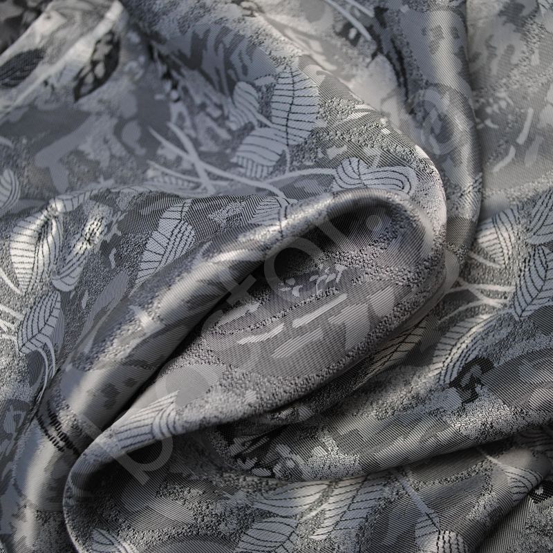 Подкладка жаккард подкладка t/r leaf grey Босфор Текстиль